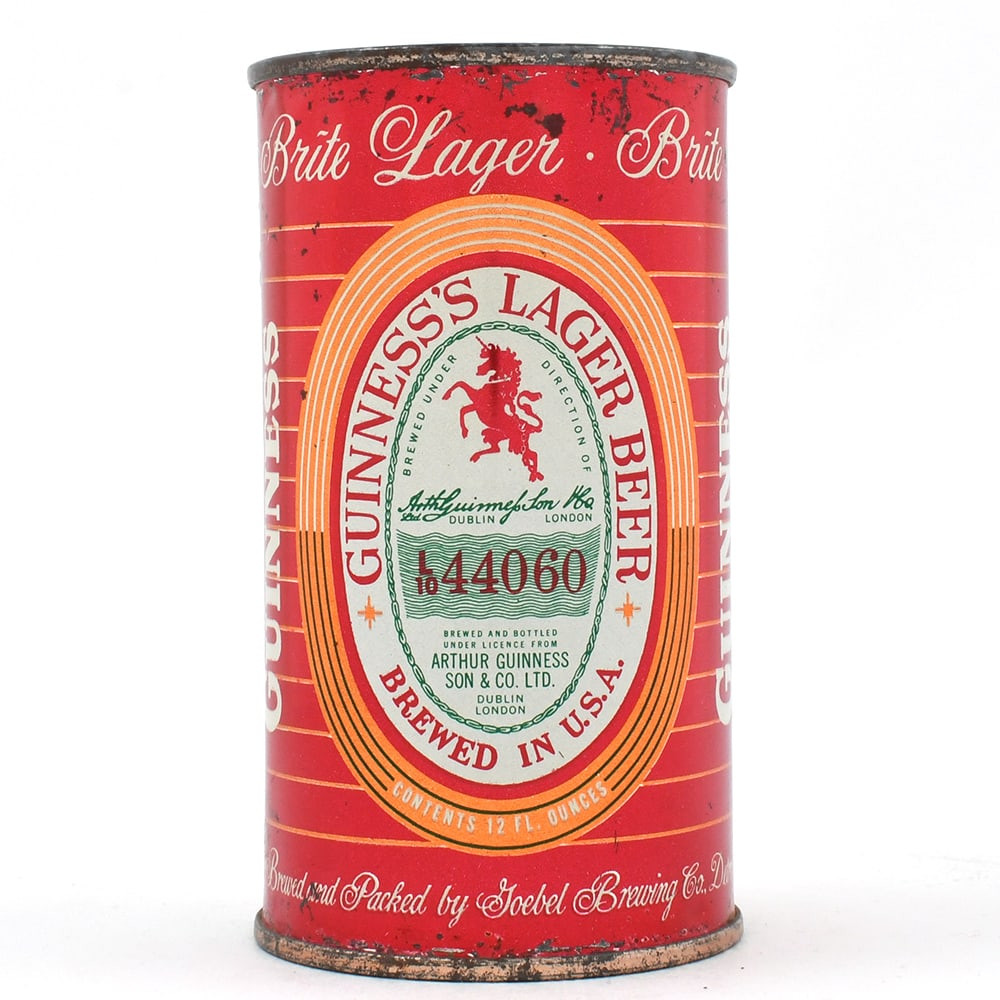 Guinnesss Lager Beer Flat Top 44060 TOUGH SERIES CAN 77-31 SHARP: Brewer/Business Name: Goebel Brewing Co., Detroit, Michigan Manufacturer/Plant: Unknown Date of manufacture: