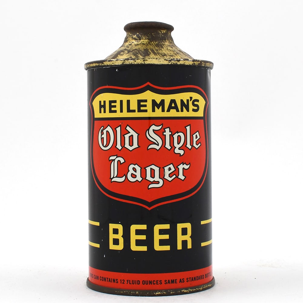 Heilemans Old Style Lager Beer Cone Top 177-19 EXCELLENT: Brewer/Business Name: G. Heileman Brewing Co., La Crosse, Wisconsin Manufacturer/Plant: Unknown Date of manufacture: