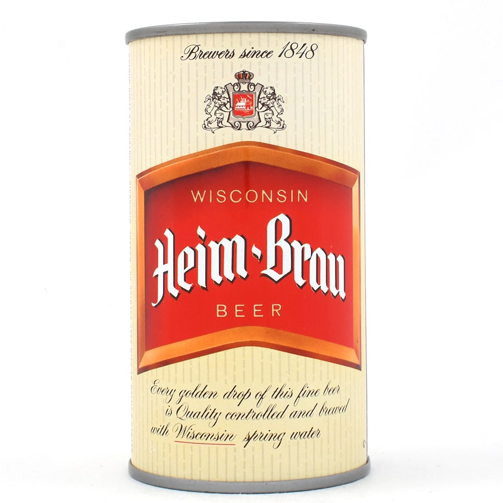 Heim Brau Beer Flat Top 81-29 MINTY: Brewer/Business Name: Heim-Brau Brewing Co., Monroe, Wisconsin Manufacturer/Plant: Continental Can Co. Date of manufacture: