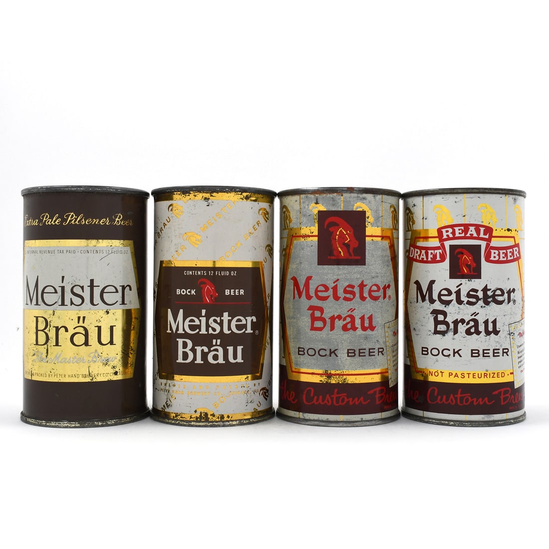 Meister Brau Beer Flat Tops Lot of 4 3 BOCKS (1 of 6)