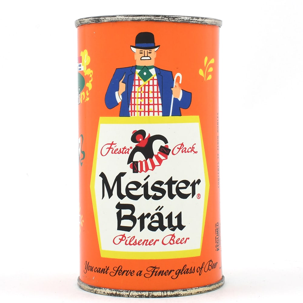 Meister Brau Pilsner Beer Set Flat Top 97-38 EXCELLENT: Brewer/Business Name: Peter Hand Brewery Co., Chicago, Illinois Manufacturer/Plant: American Can Co. Date of manufacture: