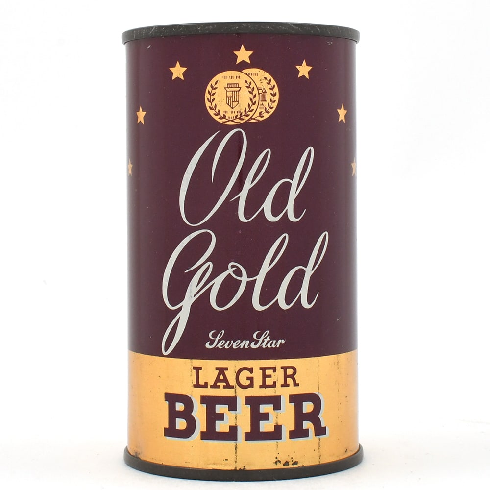 Old Gold Seven Star Lager Beer Instructional Flat Top OH TAX LID 107-7 OI 608 EXCEPTIONAL (1 of 6)