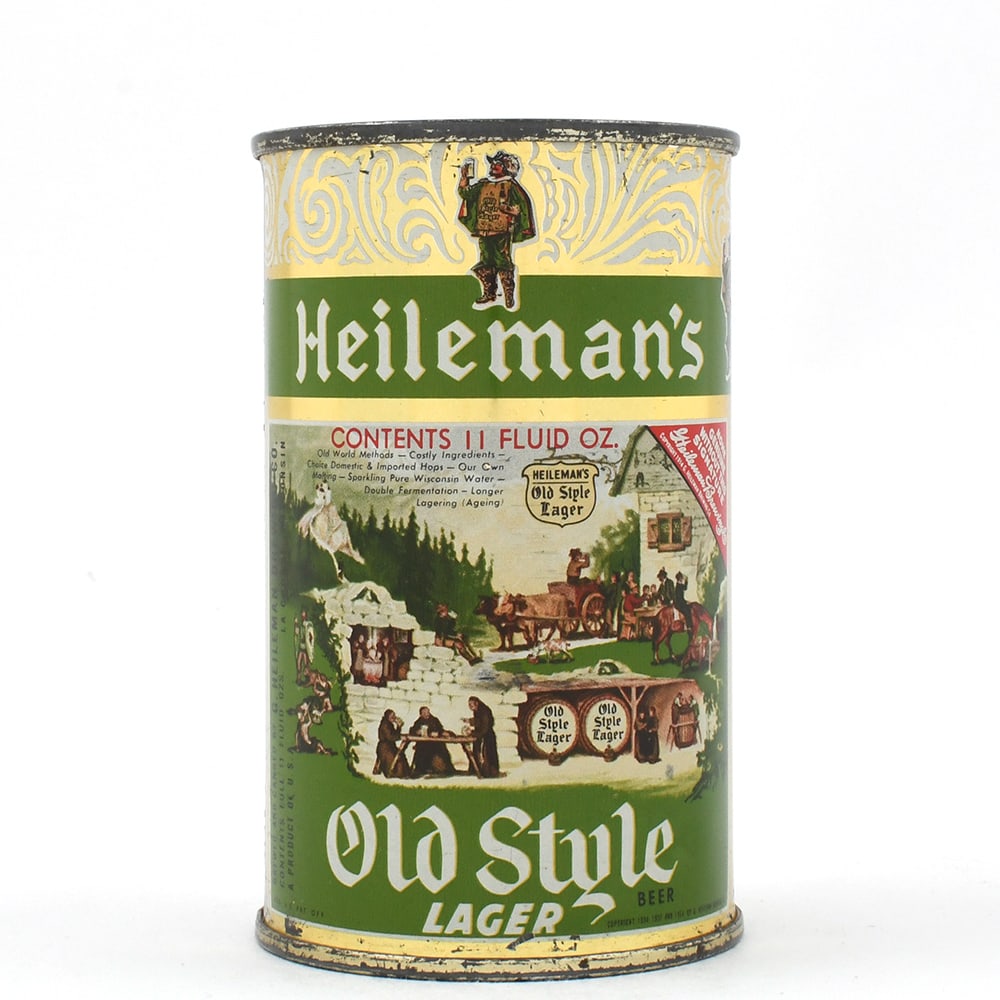 Old Style Lager 11-ounce Flat Top 108-11 SCARCE EXCELLENT: Brewer/Business Name: G. Heileman Brewing Co., La Crosse, Wisconsin Manufacturer/Plant: Unknown Date of manufacture: