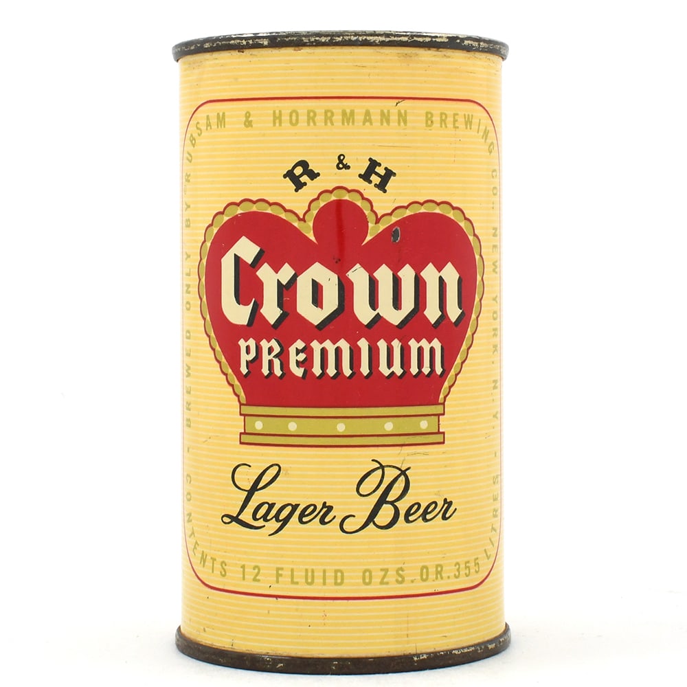 R and H Crown Premium Lager Beer Flat Top TOUGH CLEAN 123-1 EXCELLENT (1 of 6)
