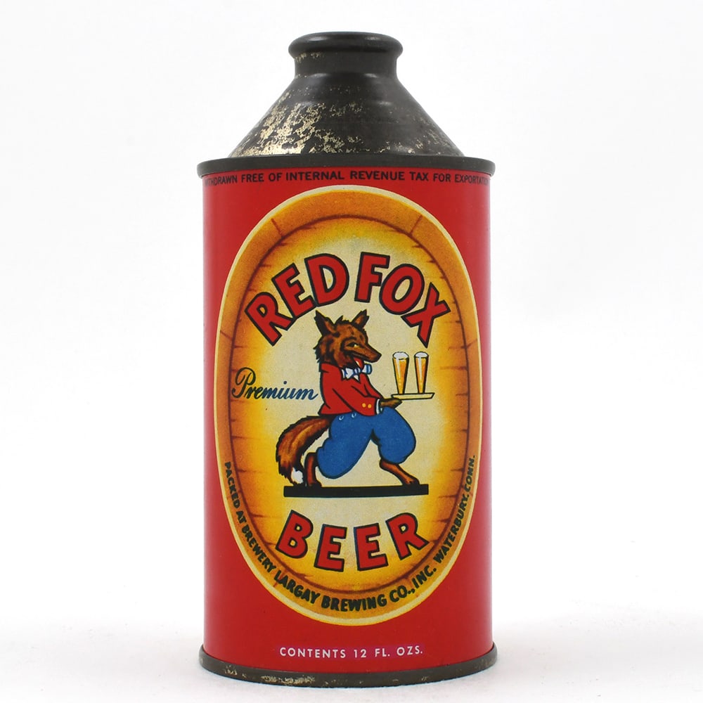 Red Fox Beer Cone Top WFIRTP TOP FRONT L180-26 RARE EXCEPTIONAL (1 of 6)