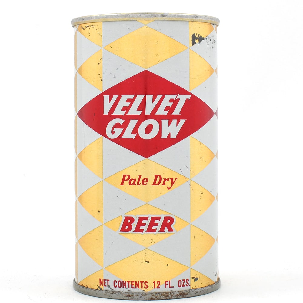 Velvet Glow Pale Dry Beer Pull Tab 133-19: Brewer/Business Name: Maier Brewing Co., Los Angeles, California Manufacturer/Plant: National Can Co. Date of manufacture: