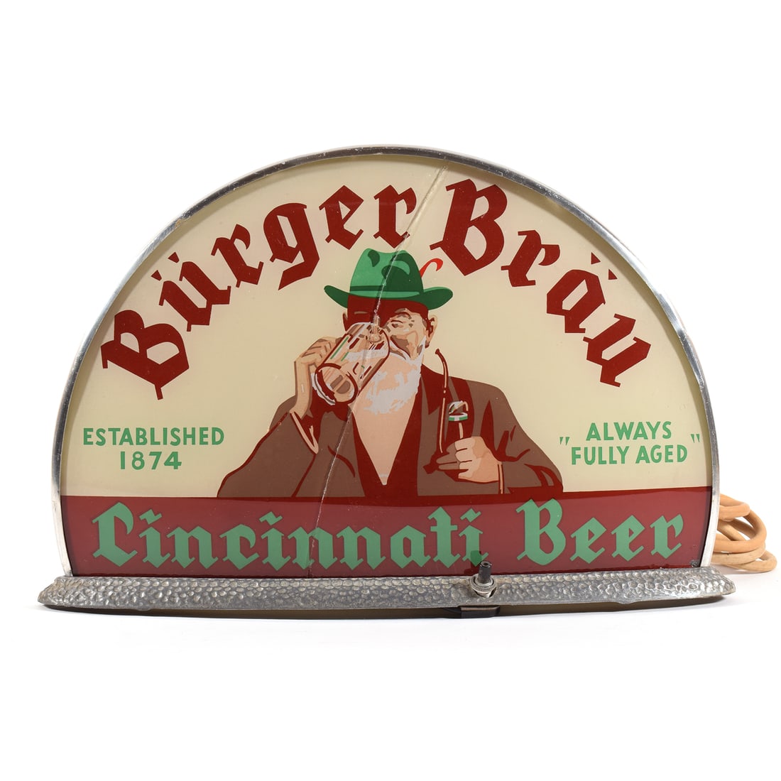 Burger Brau Cincinnati Beer Illuminated Gillco Cab Light Sign (1 of 5)