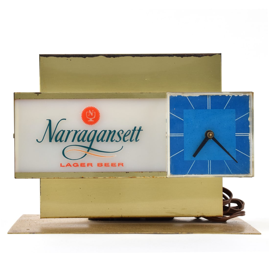 Narragansett Lager Beer Cash Register Illuminated Clock Sign (1 of 5)