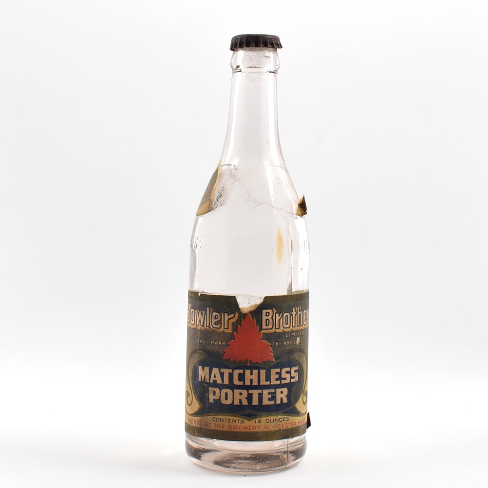 Bowler Brothers Matchless Porter Embossed Pre-Prohibition Bottle SCARCE: Brewer/Business Name: Bowler Bros. Ltd., Worcester, Massachusetts Manufacturer/Plant: Unknown Date of manufacture:
