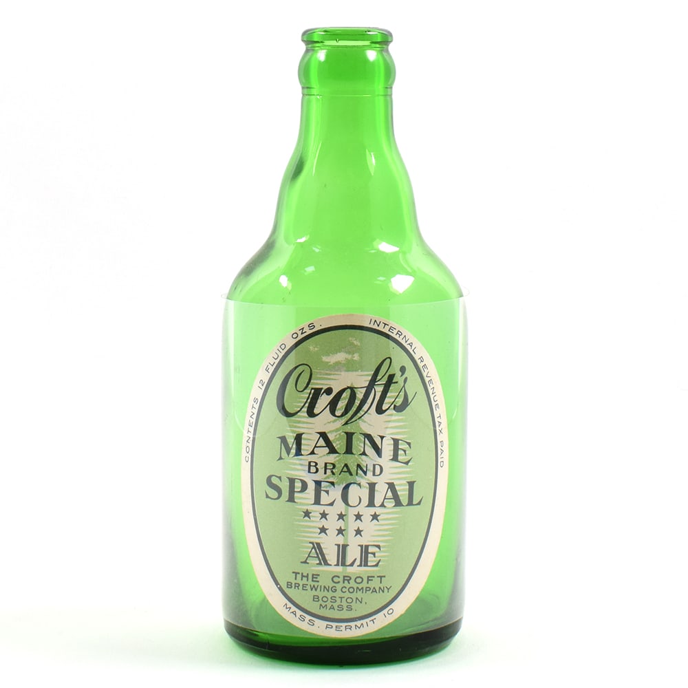 Croft Maine Brand Special Ale 1930s Label on Steinie Bottle MINTY: Brewer/Business Name: Croft Brewing Co., Boston, Massachusetts Manufacturer/Plant: Unknown Date of manufacture: