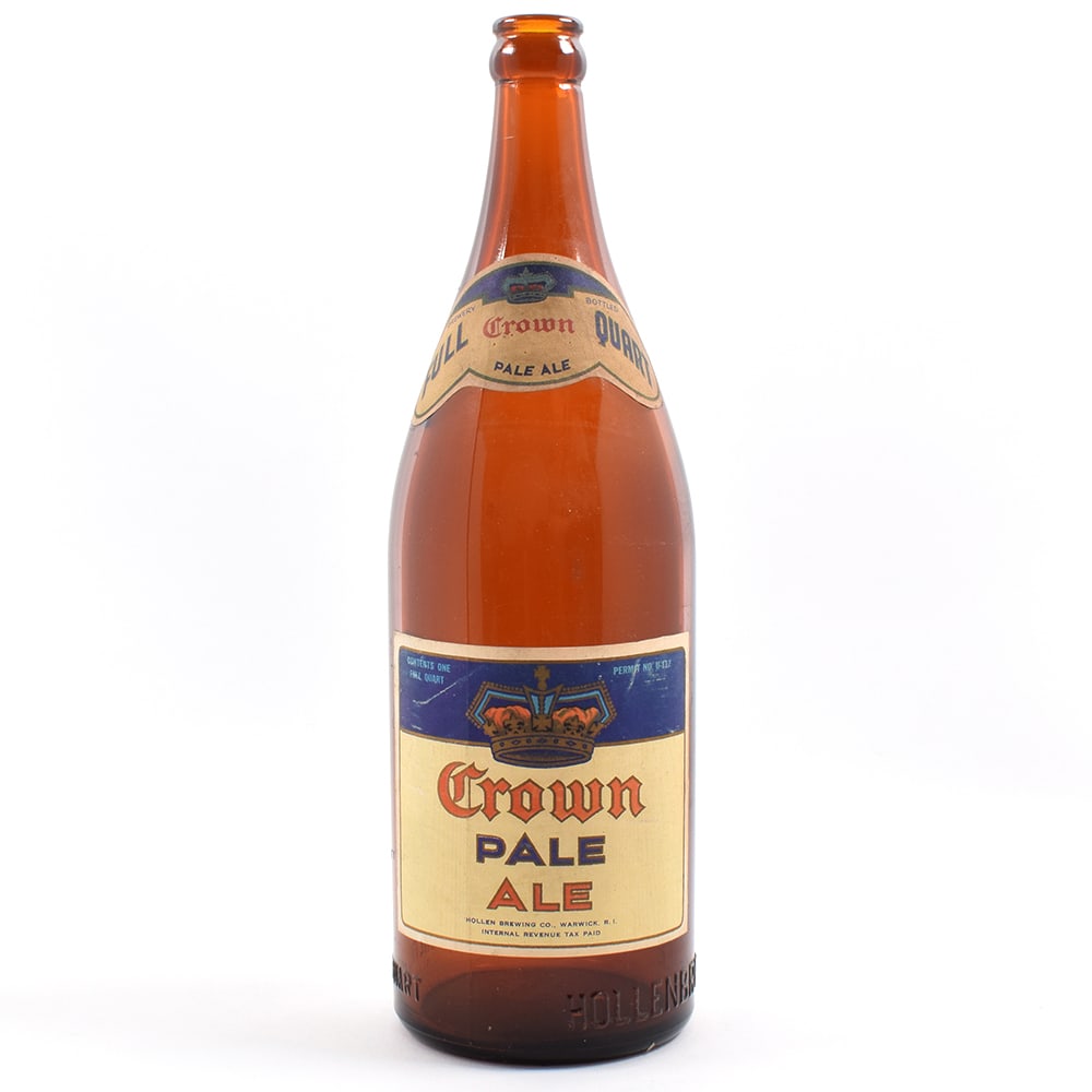 Crown Pale Ale 1930s Quart Bottle HOLLEN RI TOUGH EXCELLENT: Brewer/Business Name: Hollen Brewing Co., Warwick, Rhode Island Manufacturer/Plant: Unknown Date of manufacture: