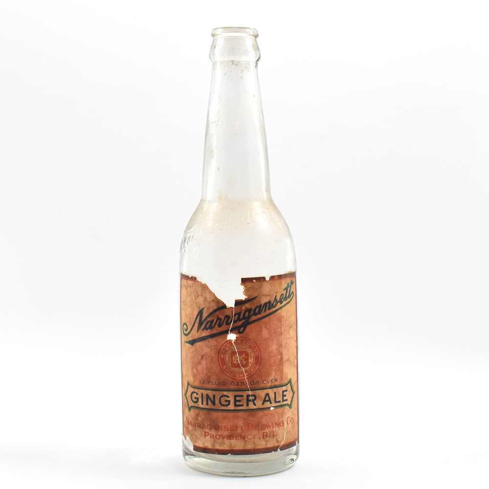 Narragansett Ginger Ale Prohibition Era Embossed Soda Bottle: Brewer/Business Name: Narragansett Brewing Co., Providence, Rhode Island Manufacturer/Plant: Unknown Date of manufacture: