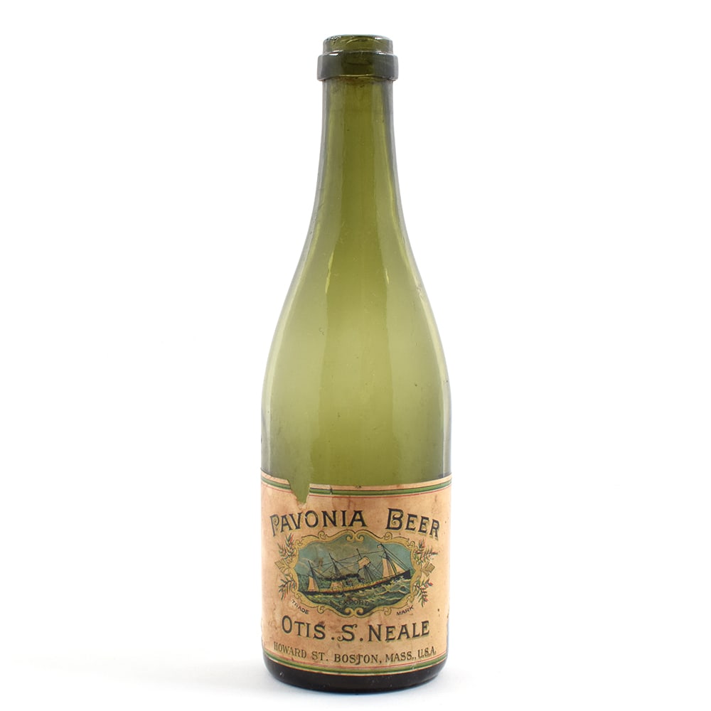 Pavonia Beer Otis Neale Pre-Prohibition Bottle RARE: Brewer/Business Name: Otis S. Neale Co., Boston, Massachusetts Manufacturer/Plant: Unknown Date of manufacture: Pre-Prohibition Contents/Type: n/a Dimensions: 10 h. Comments/description: Originally a