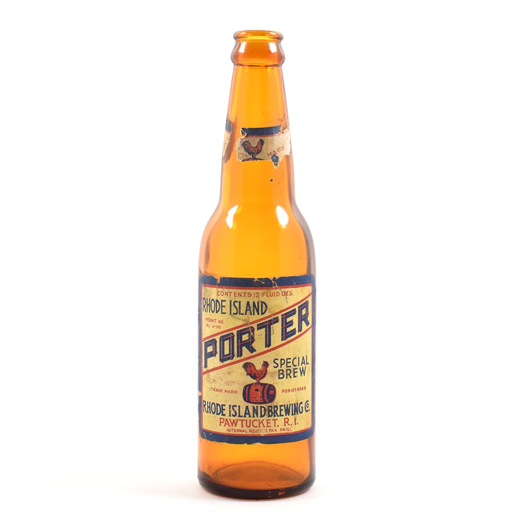 Rhode Island Porter 1930s Bottle RI BREWING CO ROOSTER SHARP: Brewer/Business Name: Rhode Island Brewing Co., Pawtucket, Rhode Island Manufacturer/Plant: Unknown Date of manufacture: circa 1930s Contents/Type: n/a Dimensions: 9-1/2 h. Comments/description: