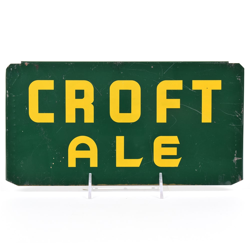Croft Ale Display Rack Tin Sign EXCELLENT SCARCE: Brewer/Business Name: Croft Brewing Co., Boston, Massachusetts Manufacturer/Plant: See comments/description Date of manufacture:
