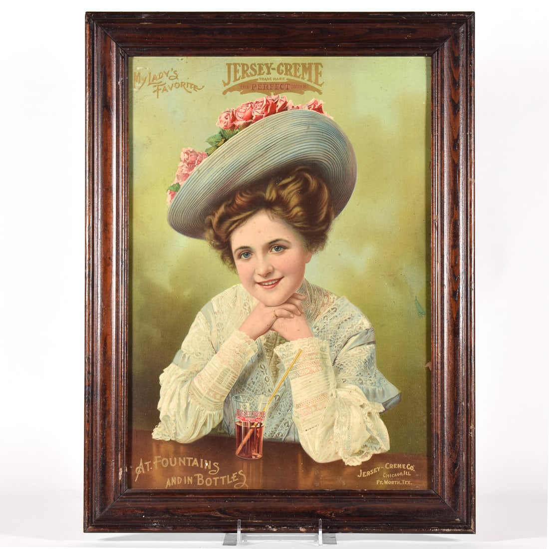 Jersey-Creme "My Lady's Favorite" Pre-Prohibition Advertising Chromolithograph (1 of 2)