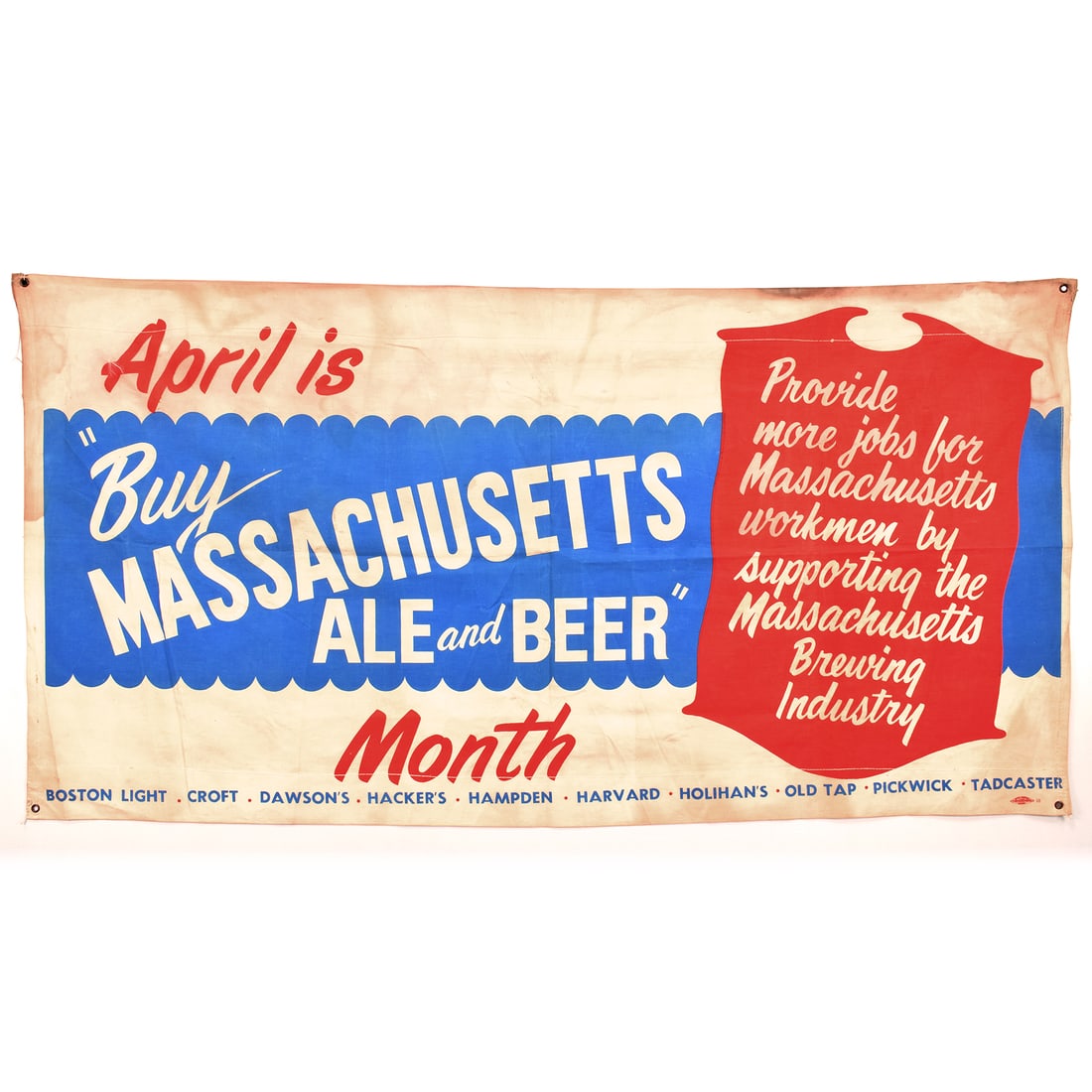 Massachusetts Brewers Association Large Canvas Sign Buy Massachusetts Ale Beer (1 of 6)