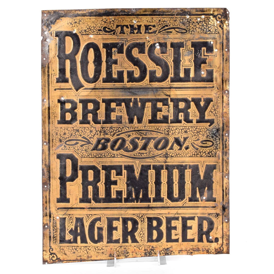 Roessle Premium Lager Embossed Tin Sign TUCHFARBER (1 of 5)