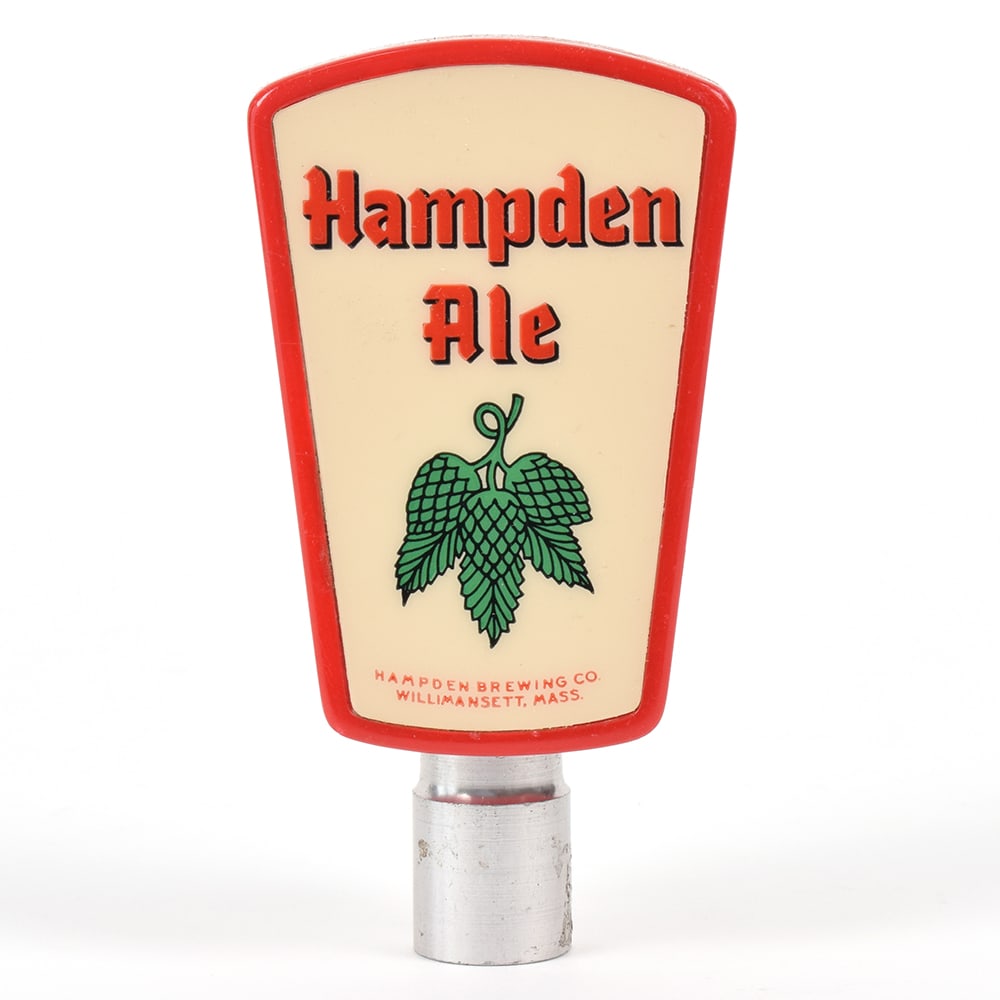 Hampden Ale Hop Leaves Tap Marker MINTY: Brewer/Business Name: Hampden Brewing Co., Willimansett, Massachusetts Manufacturer/Plant: See comments/description Date of manufacture: