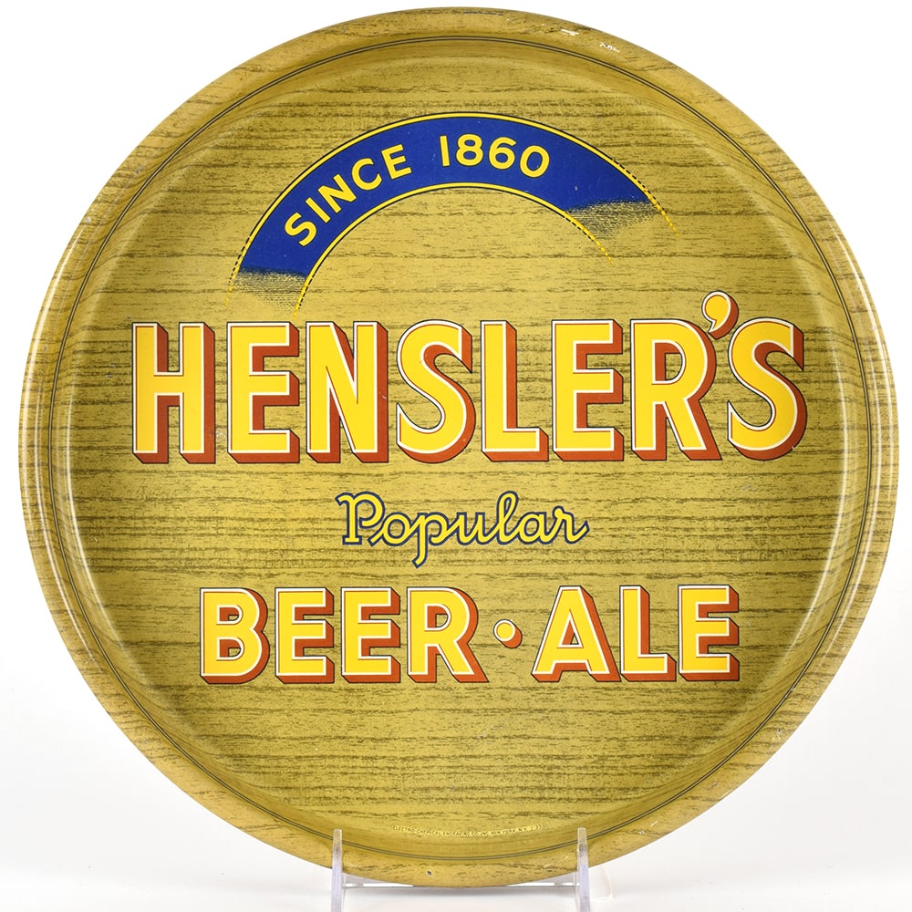 Henslers Popular Beer-Ale 1940s Serving Tray OUTSTANDING (1 of 2)