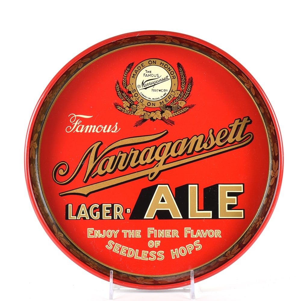 Narragansett Lager-Ale 1930s Serving Tray SEEDLESS HOPS (1 of 2)