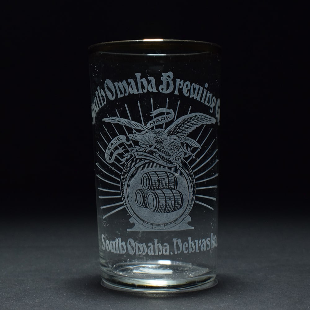 South Omaha Brewing Co Pre-Prohibition Etched Glass EAGLE: Brewer/Business Name: South Omaha Brewing Co., South Omaha, Nebraska Manufacturer/Plant: Unknown Date of manufacture: