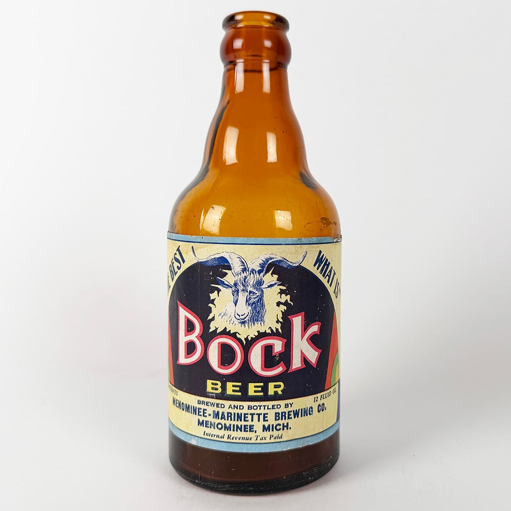 Menominee-Marinette Brewing BOCK Steinie Bottle MI (1 of 3)