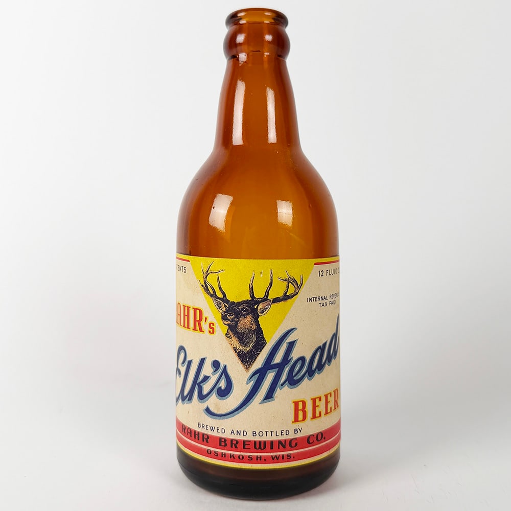 Rare Kahr's Elk's Head Beer Narrow Steinie Bottle Oshkosh, WI (1 of 3)