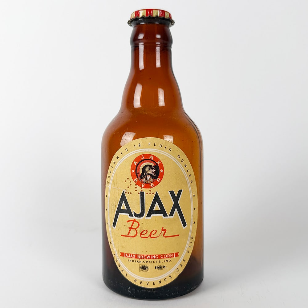 Ajax Beer Slender Steinie Bottle Indianapolis Brewing IN (1 of 4)