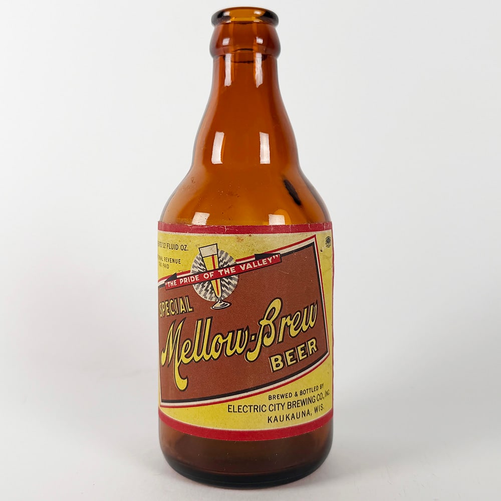 Electric City Brewing Mellow-Brew Beer Steinie Bottle Kaukauna WI (1 of 3)