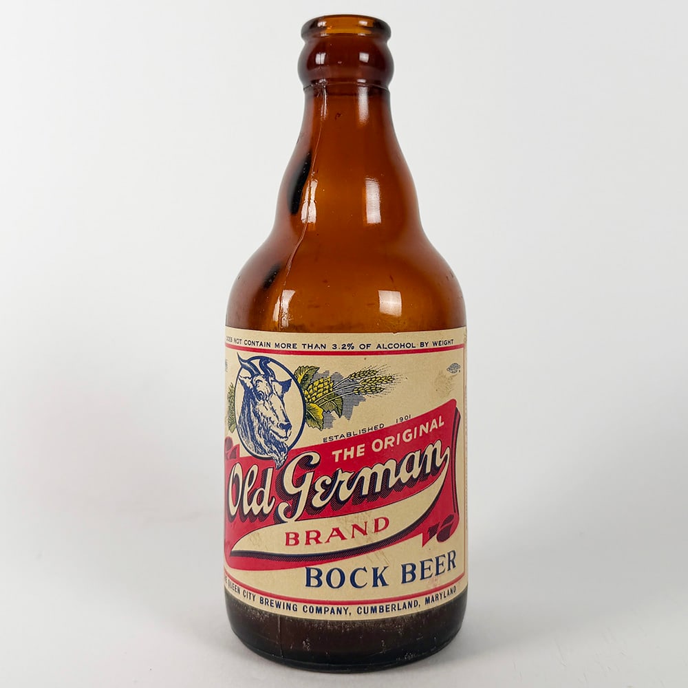 Old German BOCK Beer Steinie Bottle Queen City Brewing Cumberland MD (1 of 3)