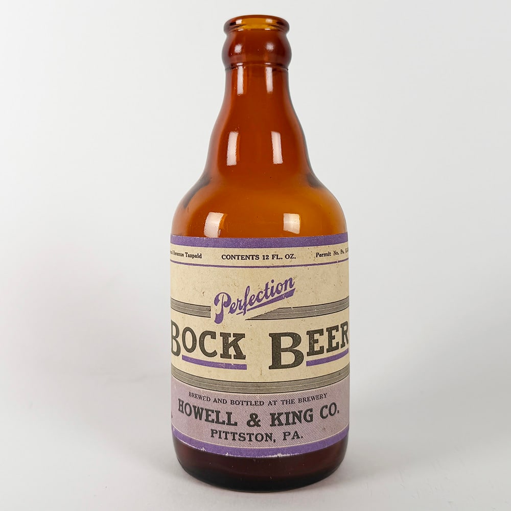 Perfection BOCK Beer Steinie Bottle Howell & King Pittston PA (1 of 3)