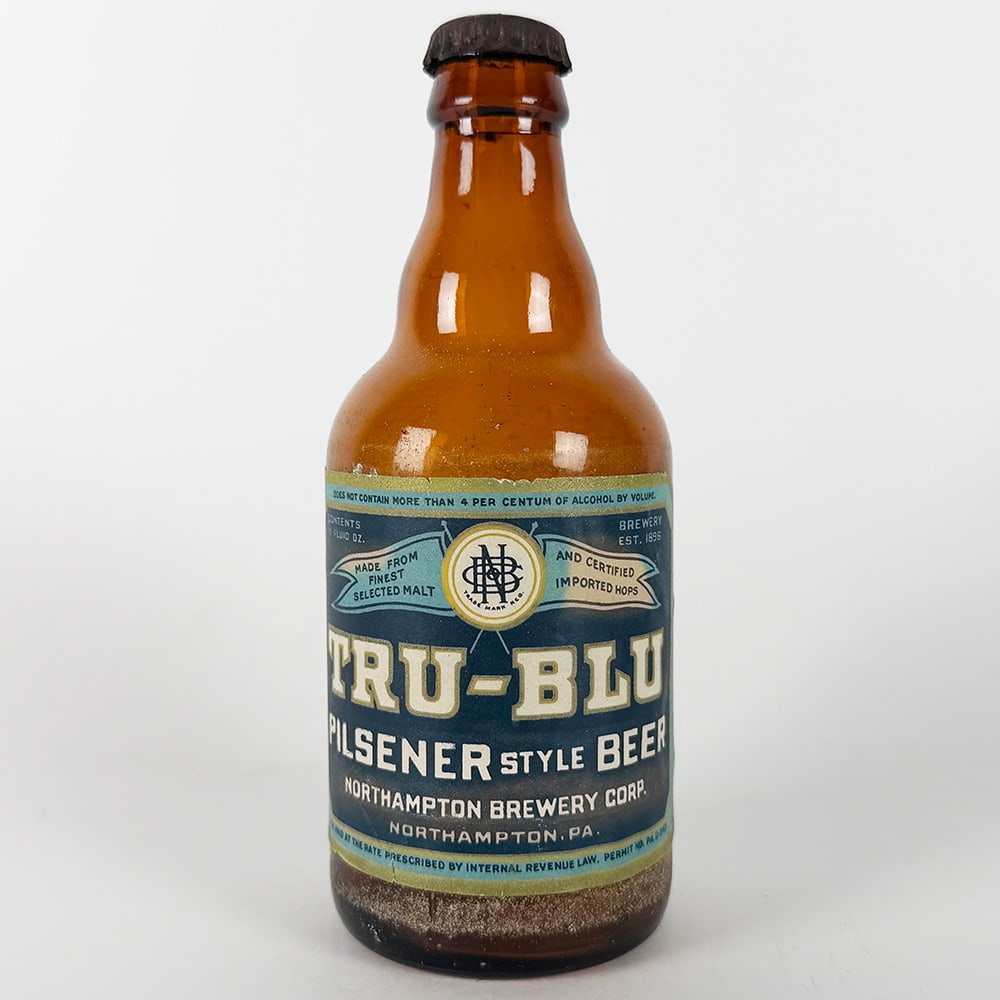 Tru-Blu Pilsener Style Beer Steinie Bottle Northampton Brewery PA (1 of 4)