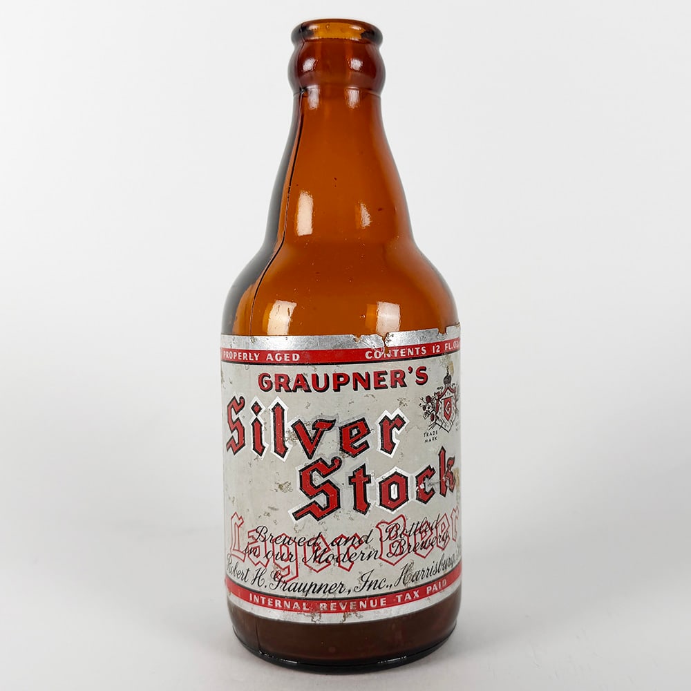 Graupner's Silver Stock Beer Steinie Bottle Harrisburg PA (1 of 3)