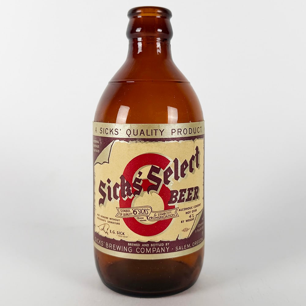 Sick's Select Beer Stubby Bottle - Salem OR (1 of 3)