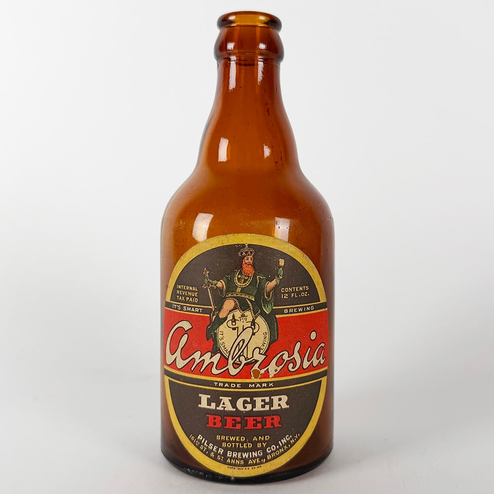 Ambrosia Lager Beer Steinie Bottle - Pilser Brewing Bronx NY (1 of 3)