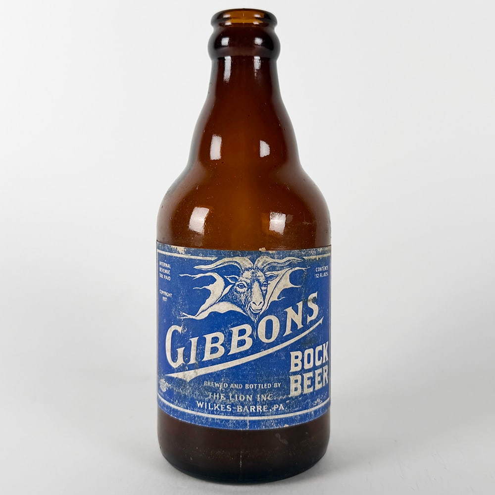 Gibbons BOCK Beer Steinie Bottle Lion Wilkes-Barre PA (1 of 3)