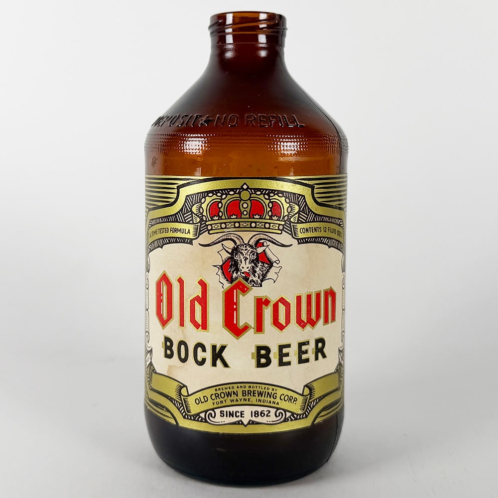 Old Crown BOCK Beer Stubby Bottle Fort Wayne IN (1 of 3)