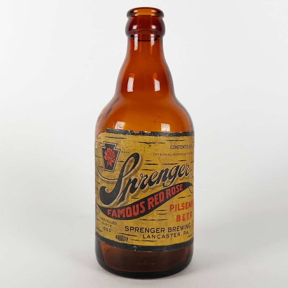 Sprenger Famous Red Rose Pilsener Beer Steinie Bottle Lancaster PA (1 of 3)