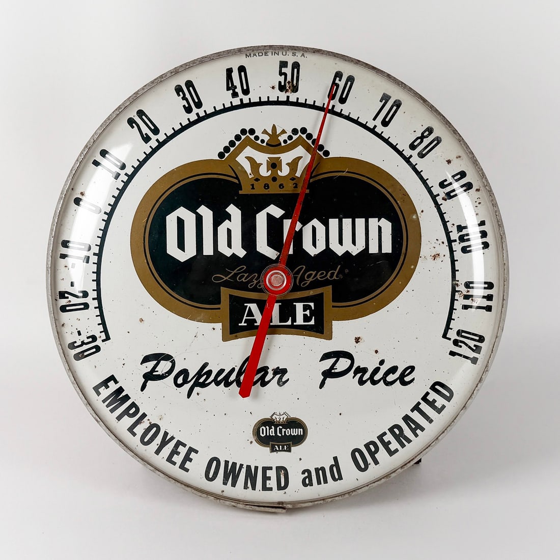 Old Crown Ale Advertising Thermometer Centlivre Brewing Fort Wayne IN (1 of 2)