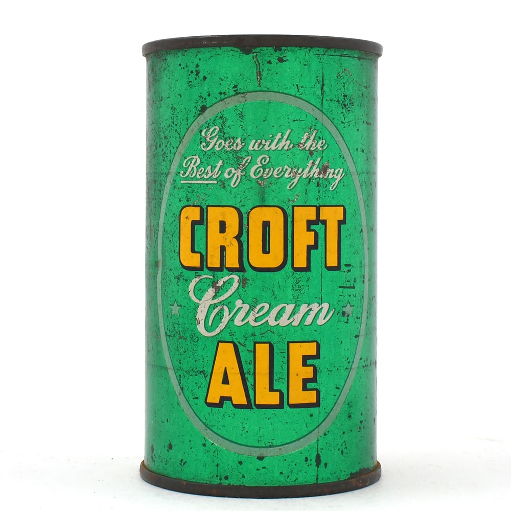 Croft Cream Ale Flat Top GREEN OVAL 52-26: Brewer/Business Name: Croft Brewing Co., Boston, Massachusetts Manufacturer/Plant: American Can Co. Date of manufacture: