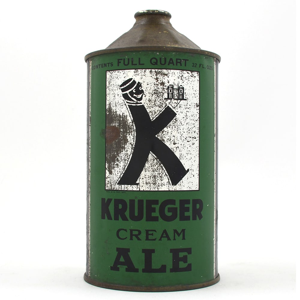 Krueger Cream Ale Quart Cone Top SILVER 213-12 (1 of 6)