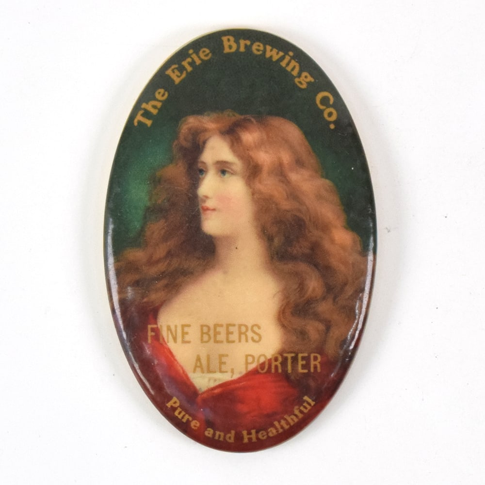 Erie Brewing Co Pre-Prohibition Pocket Mirror: Brewer/Business Name: Erie Brewing Co., Erie, Pennsylvania Manufacturer/Plant: See comments/description Date of manufacture: