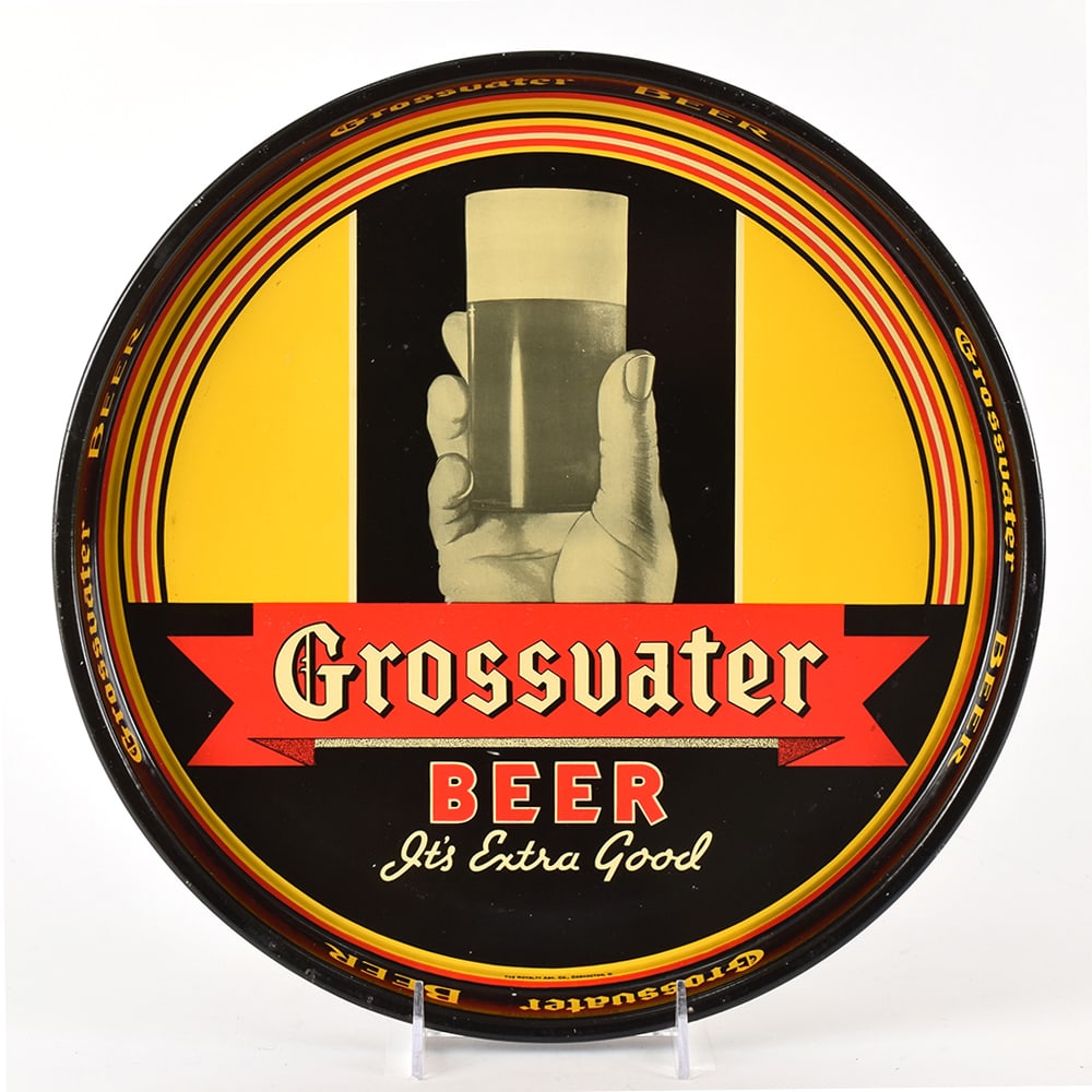 Grossvater Beer 1930s Serving Tray EXTRA GOOD (1 of 2)