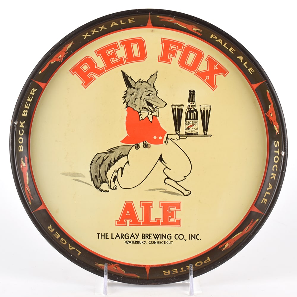 Red Fox Ale 1930s Spinner Serving Tray (1 of 2)