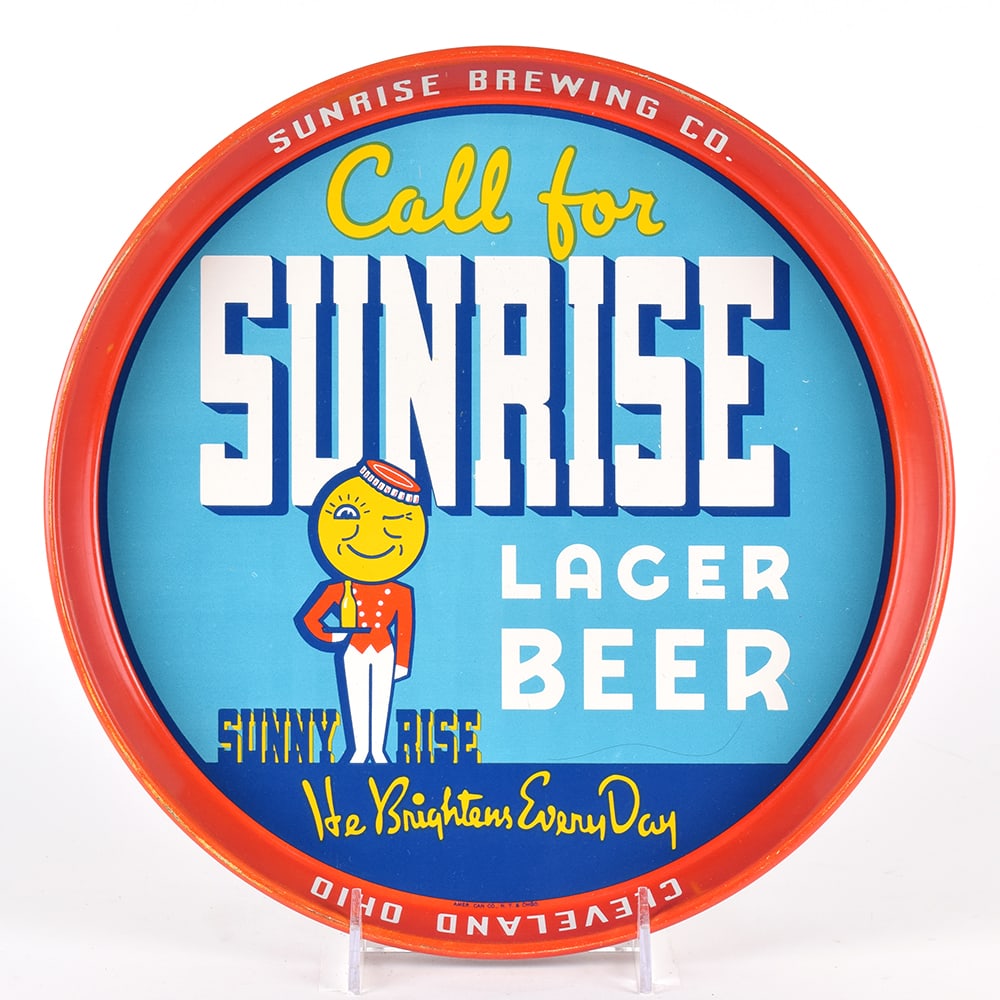 Sunrise Lager Beer 1940s Serving Tray SHARP (1 of 2)