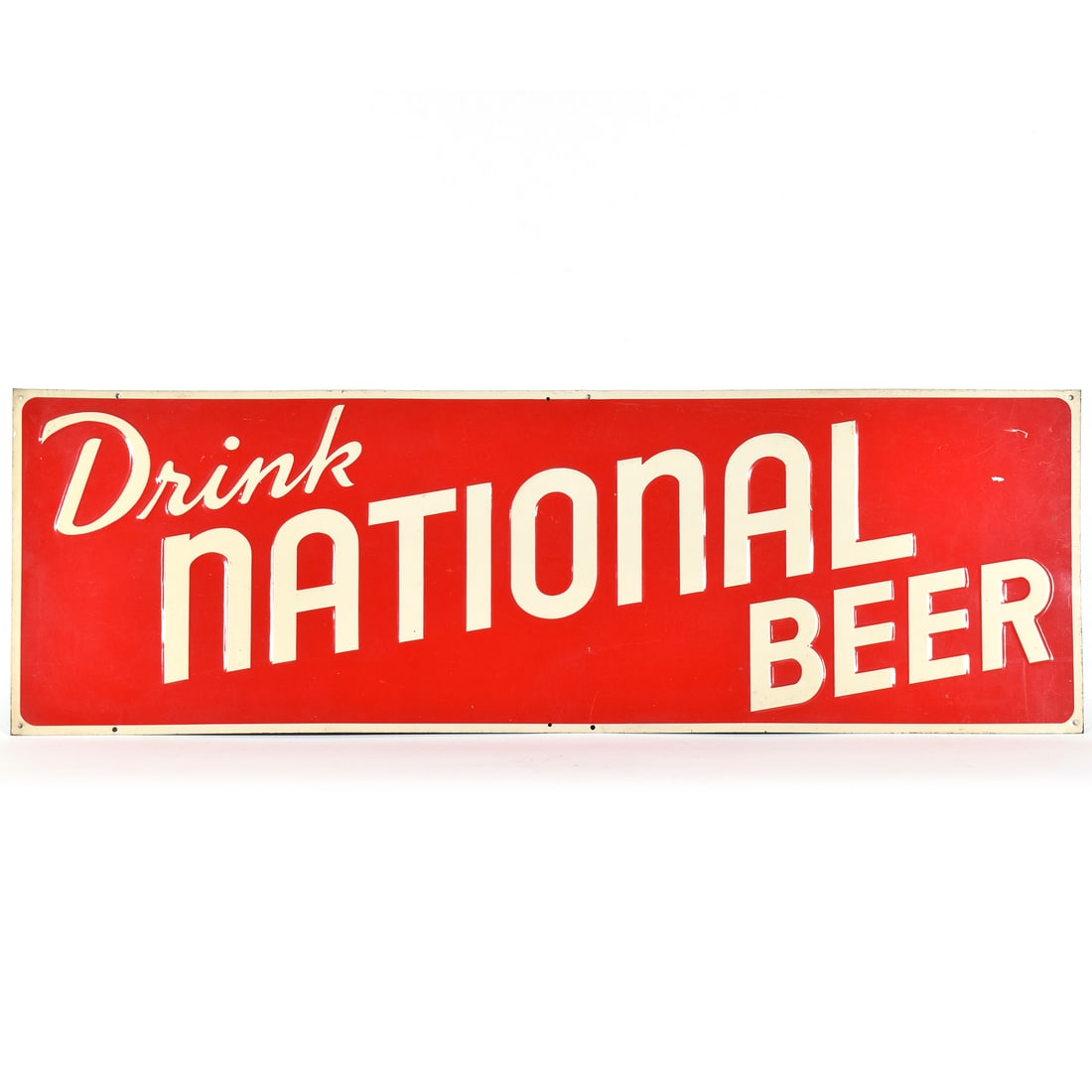 National Beer 1930s Embossed Tin Sign EXCELLENT (1 of 2)