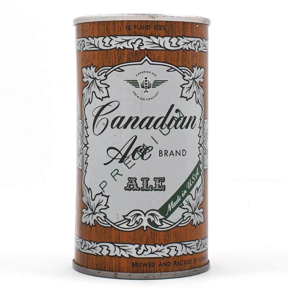 Canadian Ace Premium ALE Fan Tab ENAMEL 53-27: Brewer/Business Name: Canadian Ace Brewing Co., Chicago, Illinois Manufacturer/Plant: National Can Co. Date of manufacture: