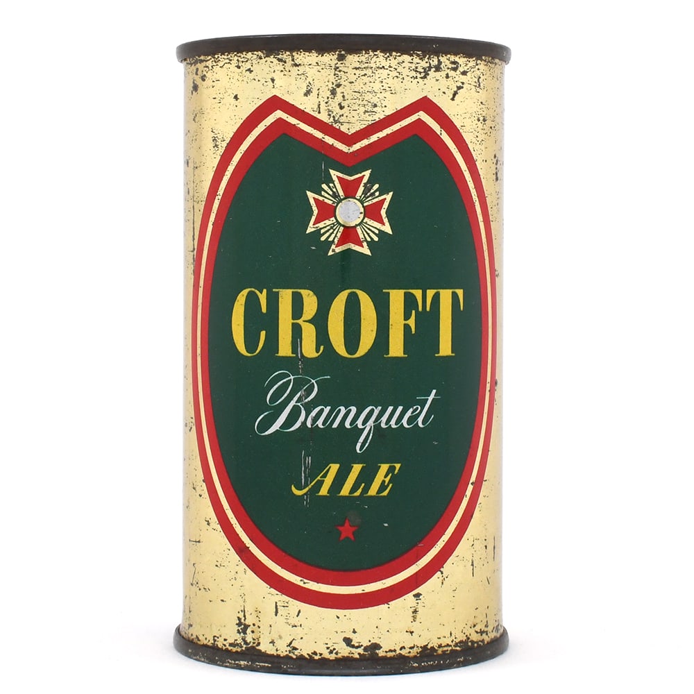 Croft Banquet Ale Flat Top YELLOW TEXT 52-33: Brewer/Business Name: Croft Brewing Co., Cranston, Rhode Island Manufacturer/Plant: American Can Co. Date of manufacture: