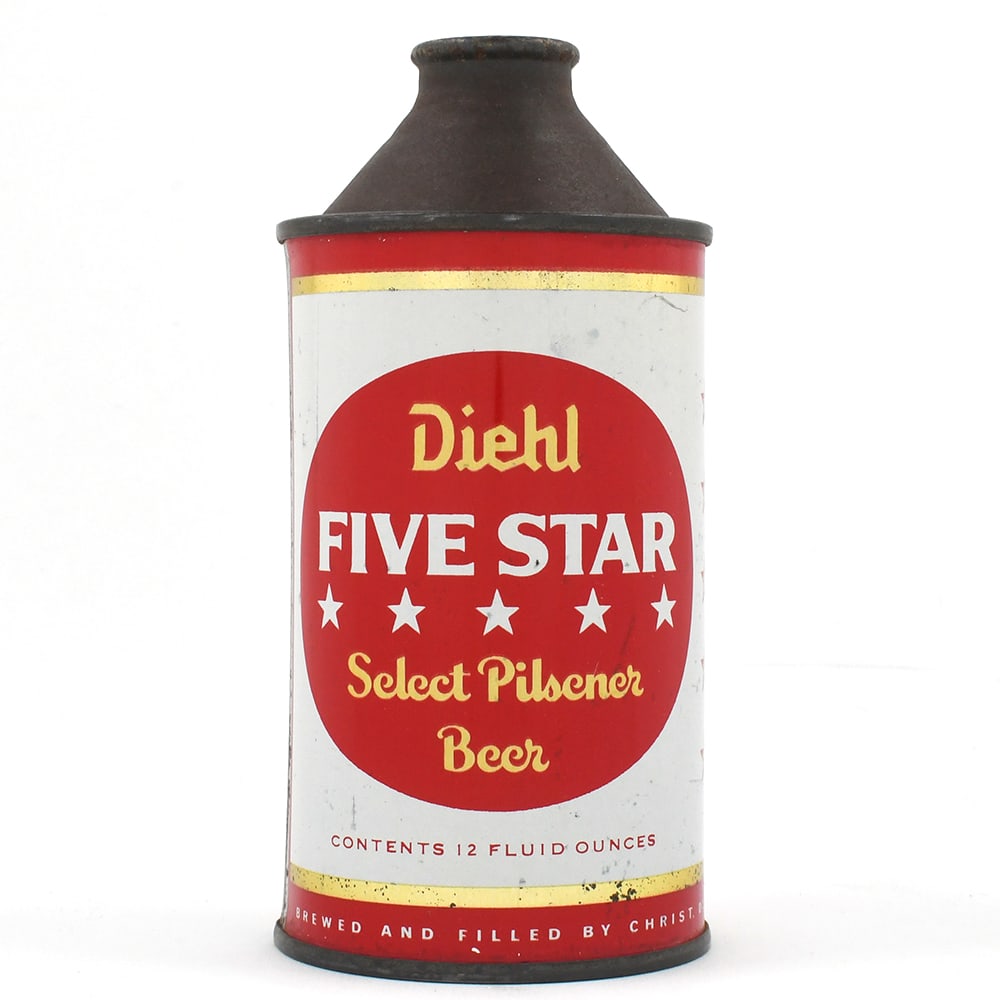 Diehl Five Star Select Pilsener Beer Cone Top 159-17 EXCELLENT (1 of 6)